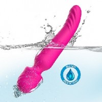 Wand Massager with Heating Function, 7 Functions EACH END, Silicone, Rechargeable, PINK